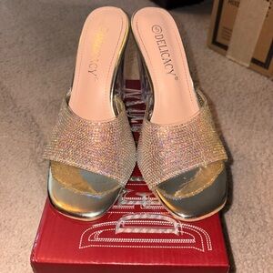 Forever Link Gold Sparkle Heels
